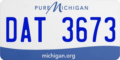 MI license plate DAT3673
