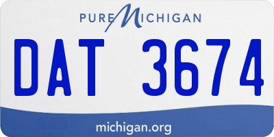 MI license plate DAT3674