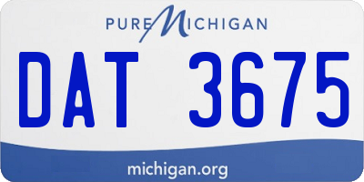 MI license plate DAT3675