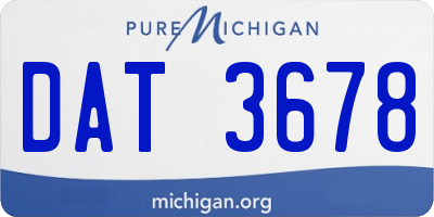 MI license plate DAT3678