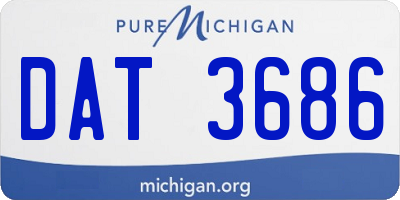 MI license plate DAT3686