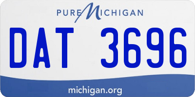 MI license plate DAT3696