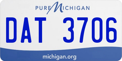 MI license plate DAT3706