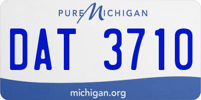 MI license plate DAT3710