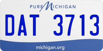MI license plate DAT3713