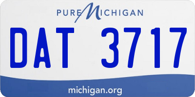 MI license plate DAT3717