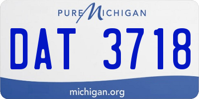 MI license plate DAT3718