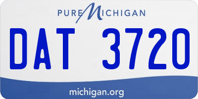 MI license plate DAT3720