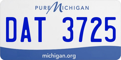 MI license plate DAT3725