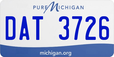 MI license plate DAT3726