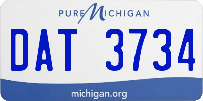 MI license plate DAT3734