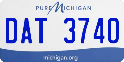 MI license plate DAT3740