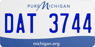 MI license plate DAT3744
