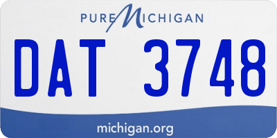 MI license plate DAT3748