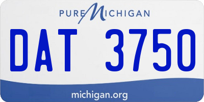 MI license plate DAT3750