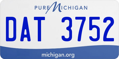 MI license plate DAT3752
