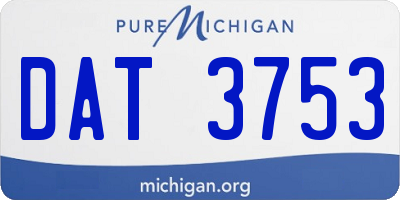 MI license plate DAT3753