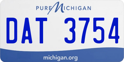 MI license plate DAT3754