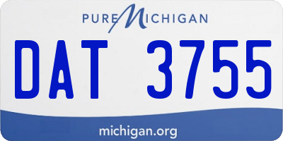 MI license plate DAT3755