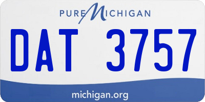 MI license plate DAT3757