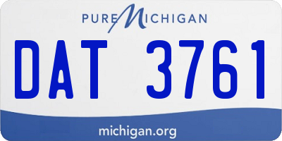 MI license plate DAT3761
