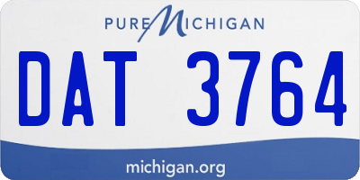 MI license plate DAT3764