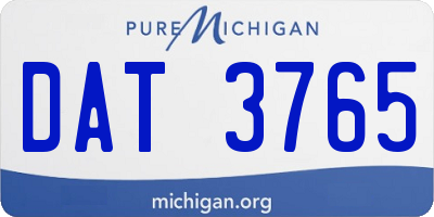 MI license plate DAT3765