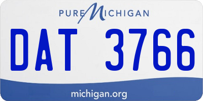 MI license plate DAT3766