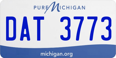 MI license plate DAT3773