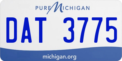 MI license plate DAT3775