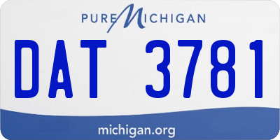 MI license plate DAT3781