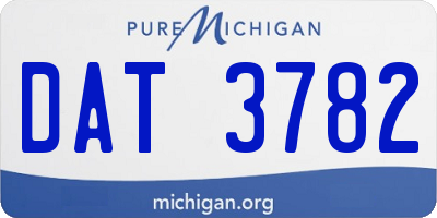 MI license plate DAT3782