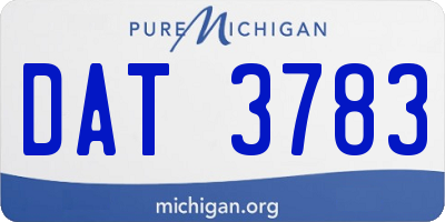 MI license plate DAT3783