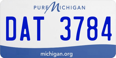 MI license plate DAT3784