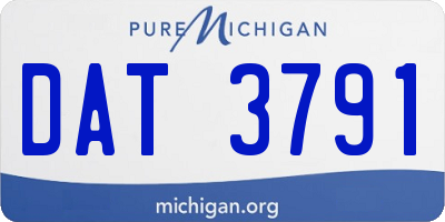 MI license plate DAT3791