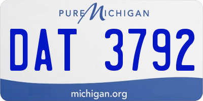 MI license plate DAT3792