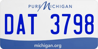MI license plate DAT3798