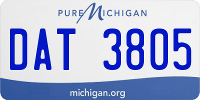 MI license plate DAT3805