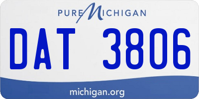 MI license plate DAT3806