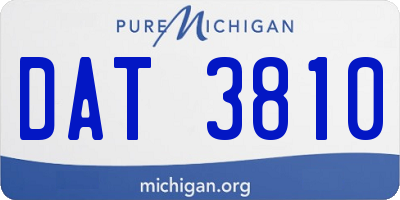 MI license plate DAT3810