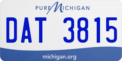 MI license plate DAT3815
