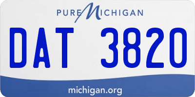 MI license plate DAT3820