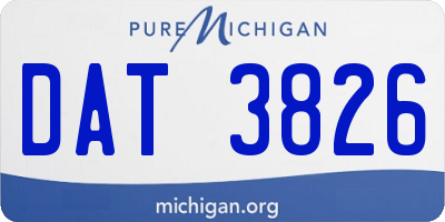 MI license plate DAT3826