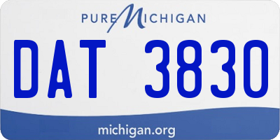 MI license plate DAT3830