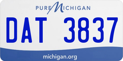 MI license plate DAT3837
