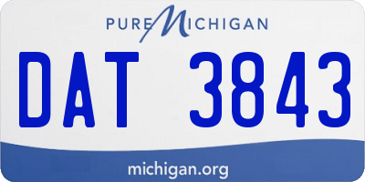 MI license plate DAT3843