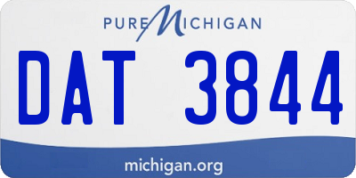 MI license plate DAT3844