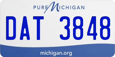 MI license plate DAT3848