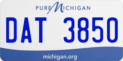 MI license plate DAT3850