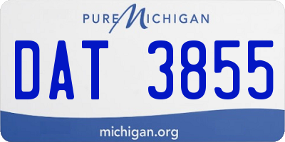 MI license plate DAT3855